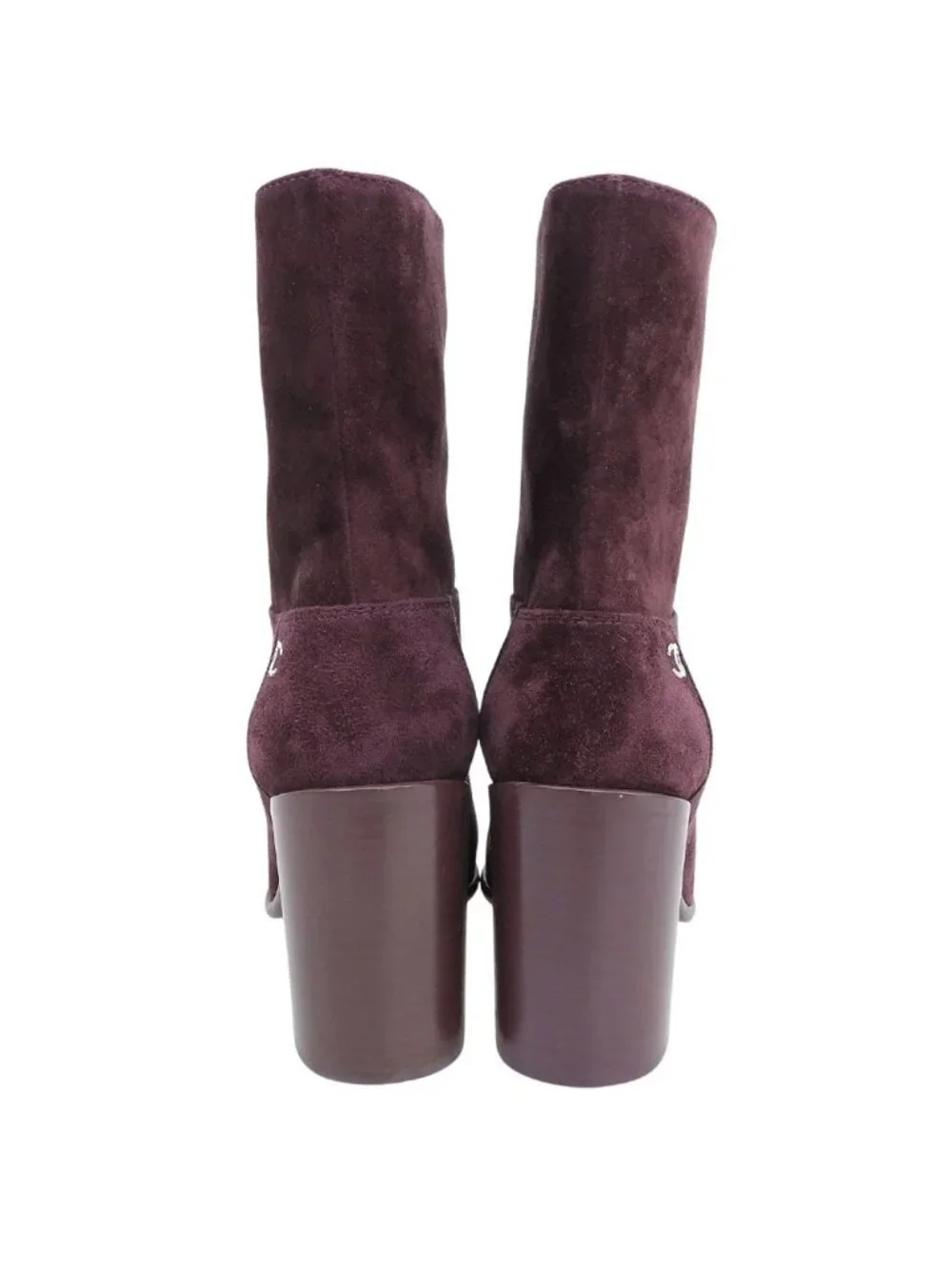 Chanel CC Logo Suede Short Boots Purple